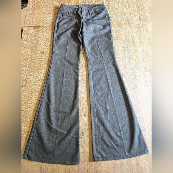 FRANKIE MORELLO Miss Morello Low Rise Y2K Flare Gray Denim Pants Size 25… - Picture 1 of 16